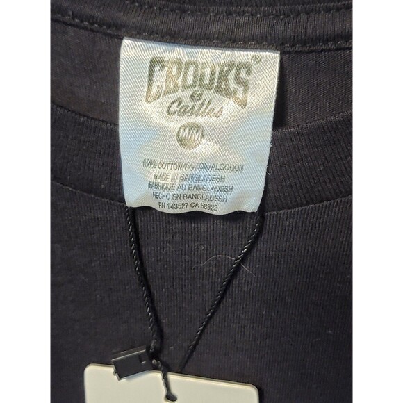 CROOKS & CASTLES Graphic Logo Men’s Tee Black T-Shirt Size Medium - Picture 3 of 3